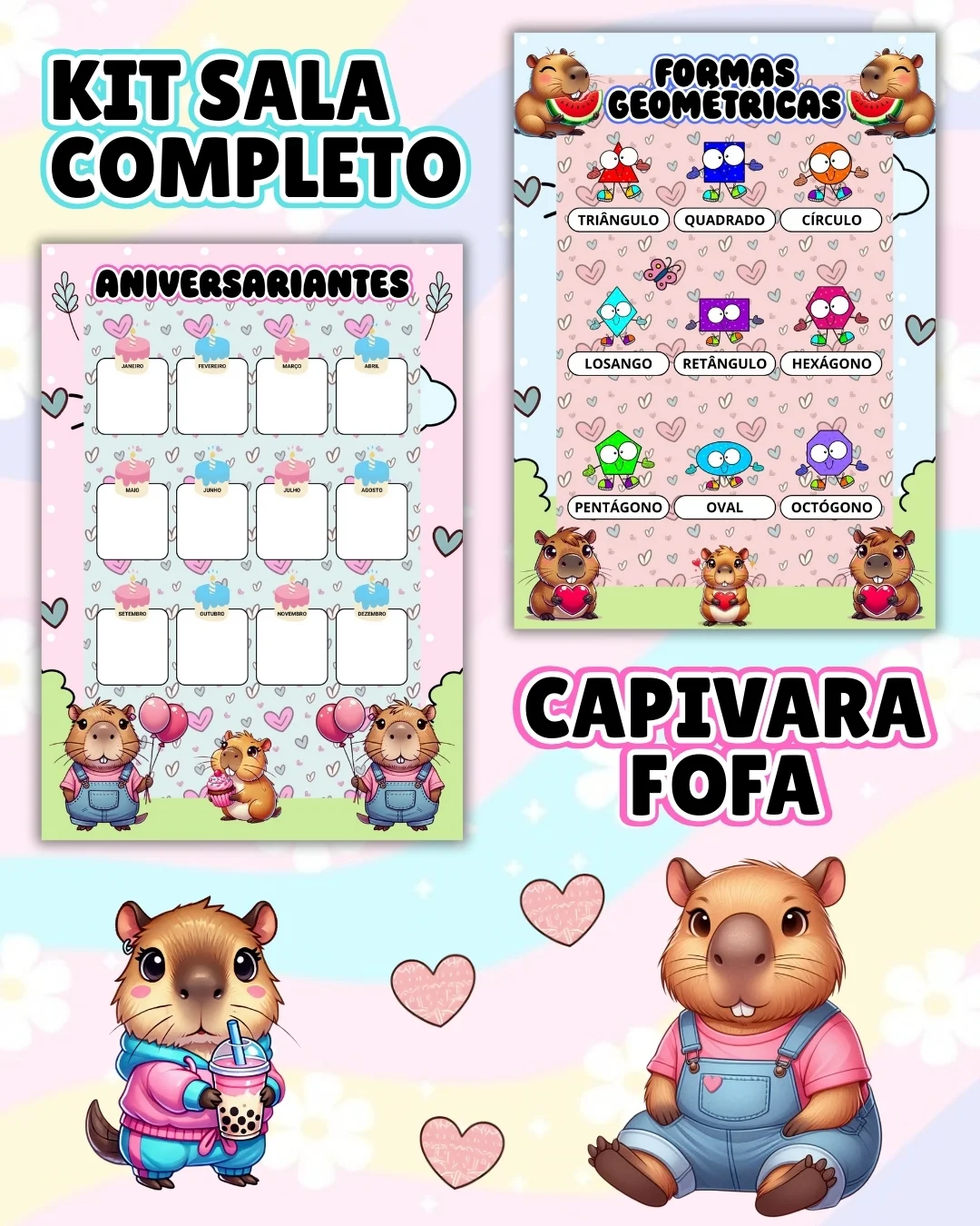 Kit sala capivara completo – PDF para Imprimir — amostra 5: Transforme o ambiente de aprendizagem com um material prático,… Kit sala capivara completo – PDF para Imprimir — amostra 5: Transforme o ambiente de aprendizagem com um material prático,…