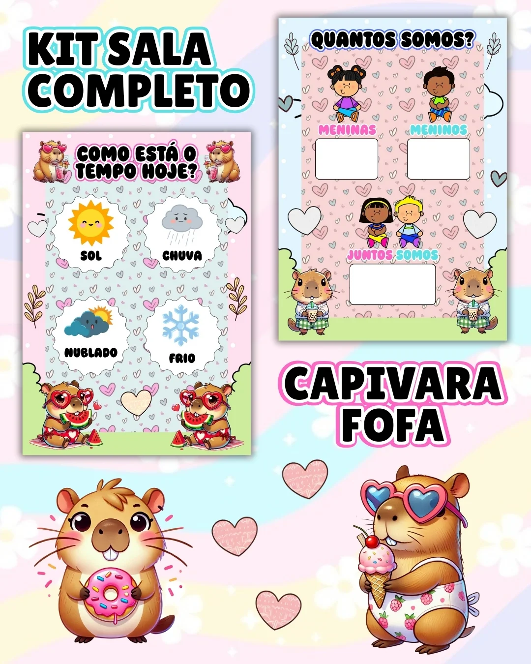 Kit sala capivara completo – PDF para Imprimir — amostra 6: Transforme o ambiente de aprendizagem com um material prático,… Kit sala capivara completo – PDF para Imprimir — amostra 6: Transforme o ambiente de aprendizagem com um material prático,…
