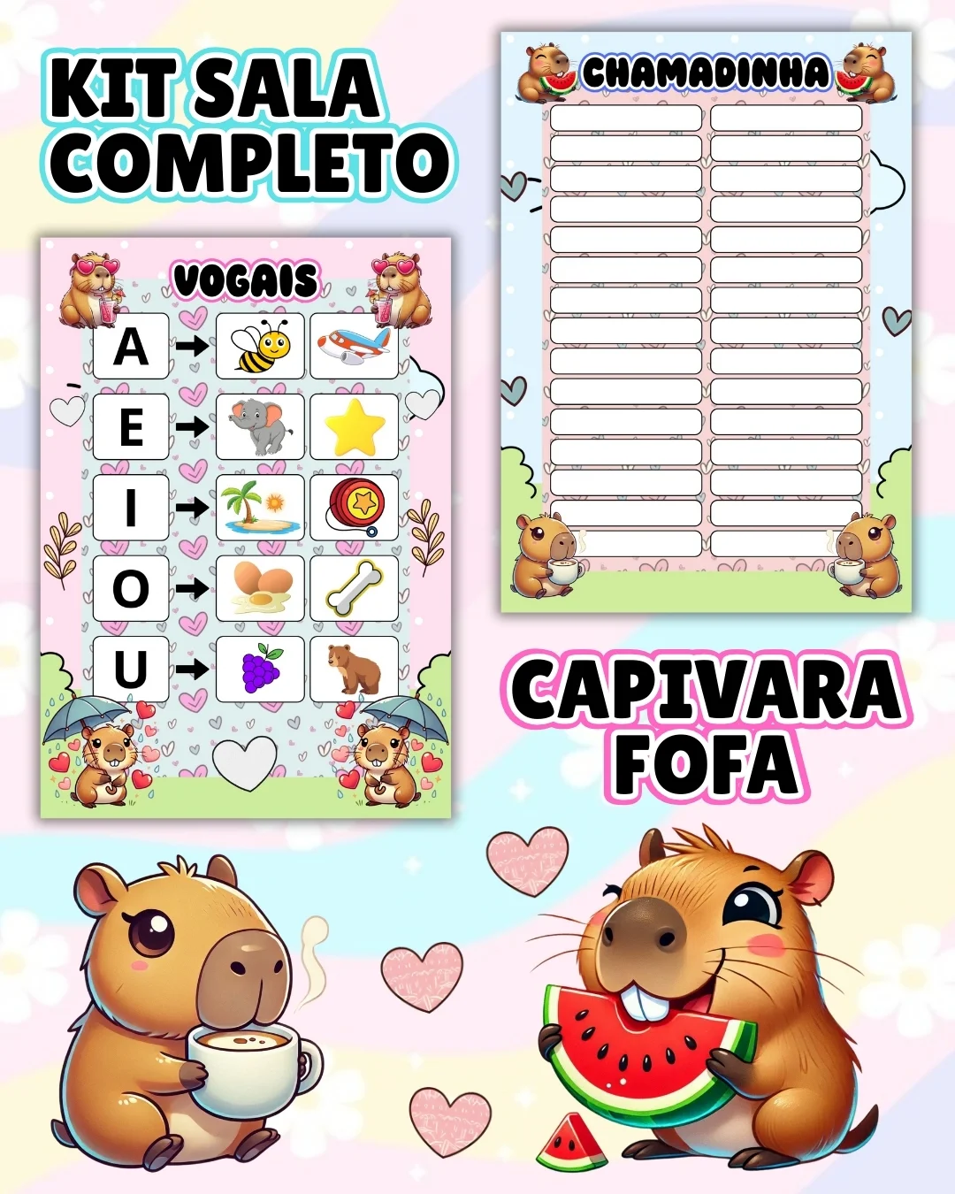 Kit sala capivara completo – PDF para Imprimir — amostra 7: Transforme o ambiente de aprendizagem com um material prático,… Kit sala capivara completo – PDF para Imprimir — amostra 7: Transforme o ambiente de aprendizagem com um material prático,…
