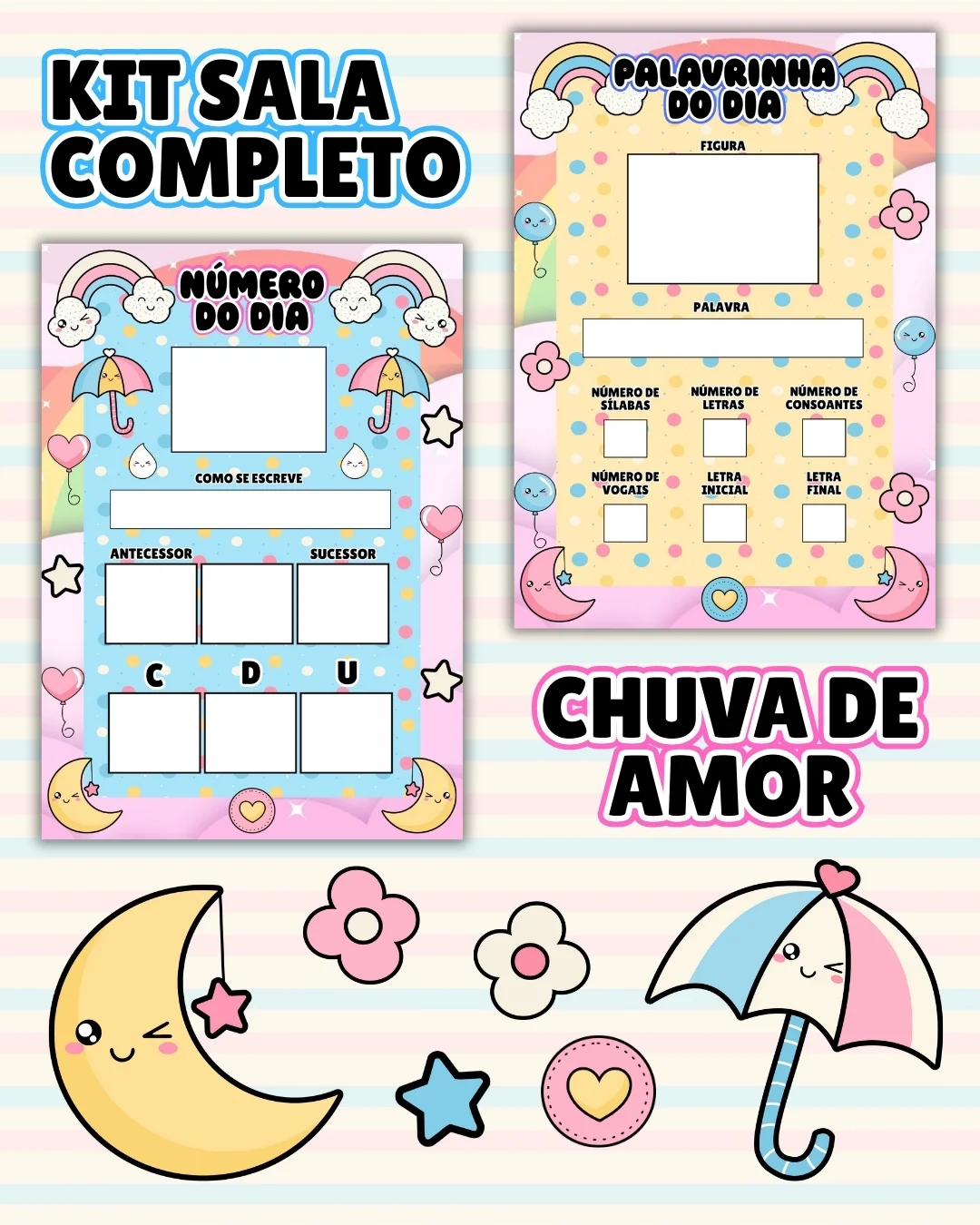 Kit sala chuva de amor completo – PDF para Imprimir — amostra 2: Transforme o ambiente de aprendizagem com um material… Kit sala chuva de amor completo – PDF para Imprimir — amostra 2: Transforme o ambiente de aprendizagem com um material…