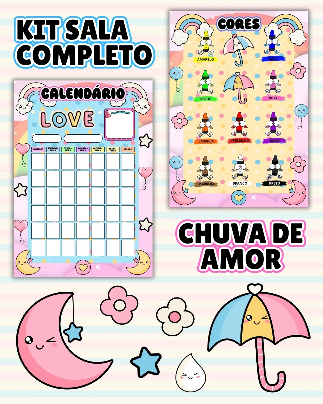 Kit sala chuva de amor completo – PDF para Imprimir — amostra 3: Transforme o ambiente de aprendizagem com um material… Kit sala chuva de amor completo – PDF para Imprimir — amostra 3: Transforme o ambiente de aprendizagem com um material…