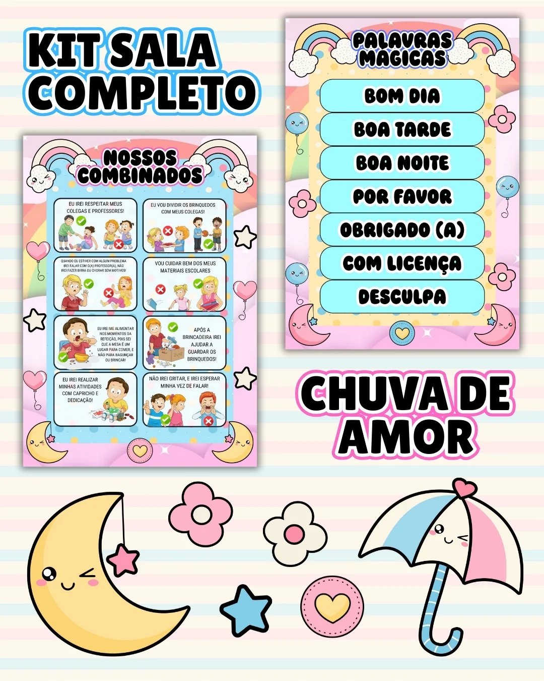 Kit sala chuva de amor completo – PDF para Imprimir — amostra 4: Transforme o ambiente de aprendizagem com um material… Kit sala chuva de amor completo – PDF para Imprimir — amostra 4: Transforme o ambiente de aprendizagem com um material…