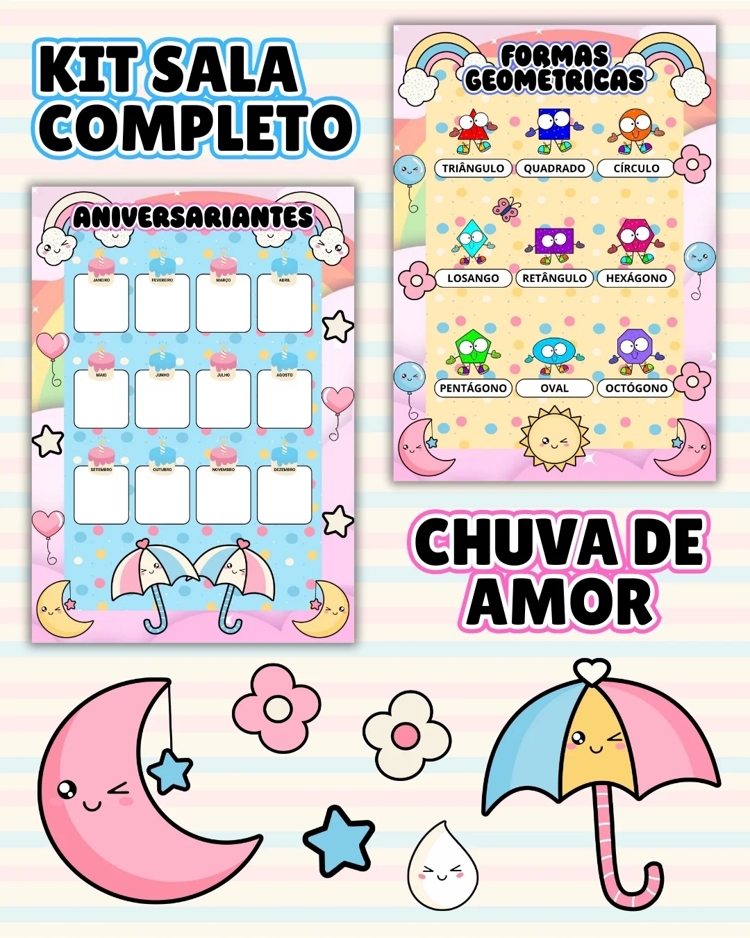 Kit sala chuva de amor completo – PDF para Imprimir — amostra 5: Transforme o ambiente de aprendizagem com um material… Kit sala chuva de amor completo – PDF para Imprimir — amostra 5: Transforme o ambiente de aprendizagem com um material…