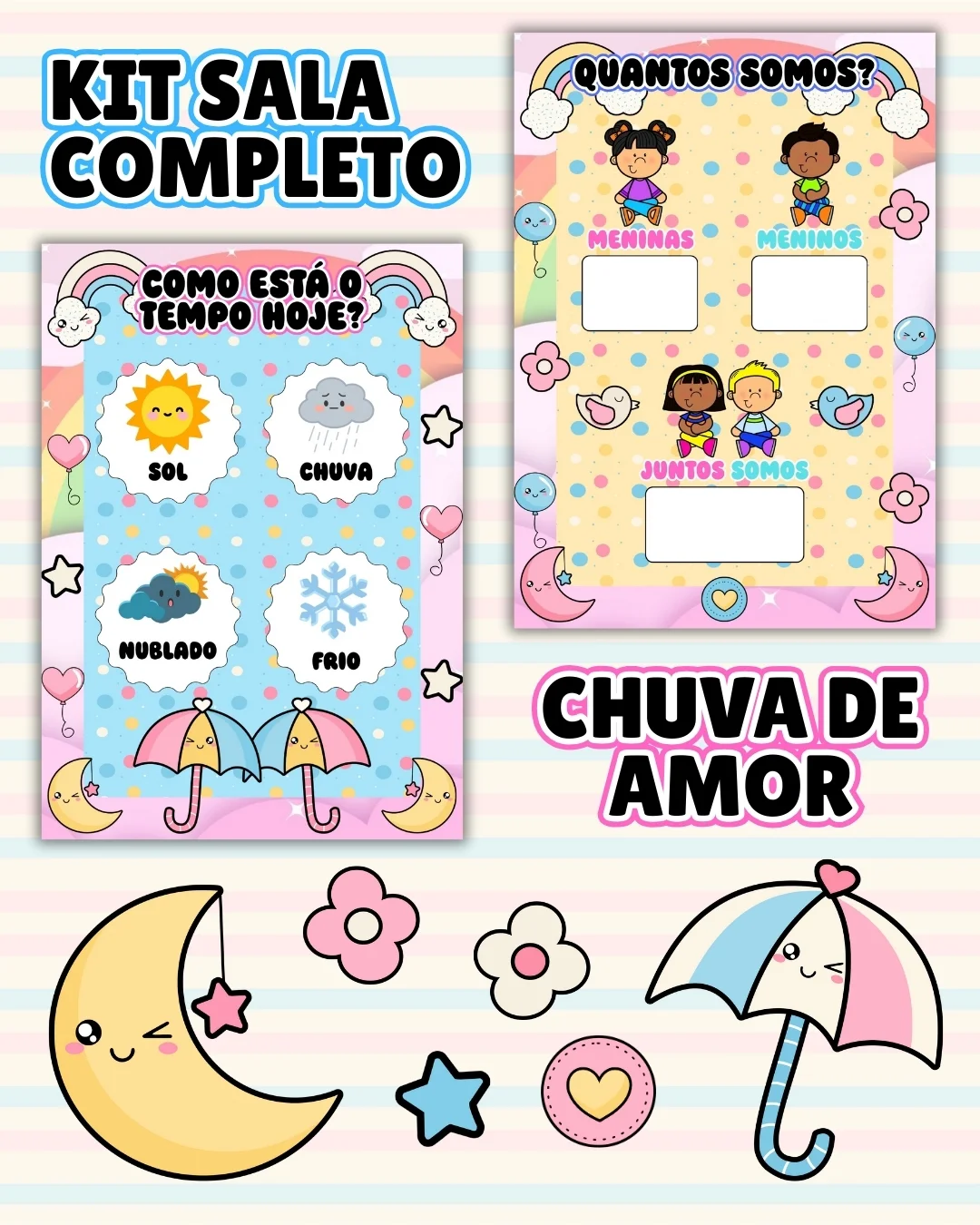 Kit sala chuva de amor completo – PDF para Imprimir — amostra 6: Transforme o ambiente de aprendizagem com um material… Kit sala chuva de amor completo – PDF para Imprimir — amostra 6: Transforme o ambiente de aprendizagem com um material…