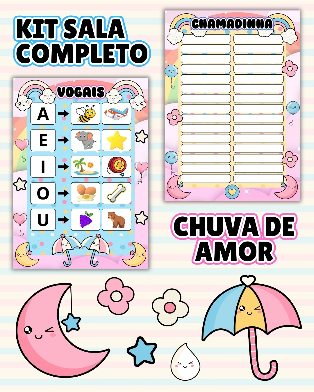 Kit sala chuva de amor completo – PDF para Imprimir — amostra 7: Transforme o ambiente de aprendizagem com um material… Kit sala chuva de amor completo – PDF para Imprimir — amostra 7: Transforme o ambiente de aprendizagem com um material…