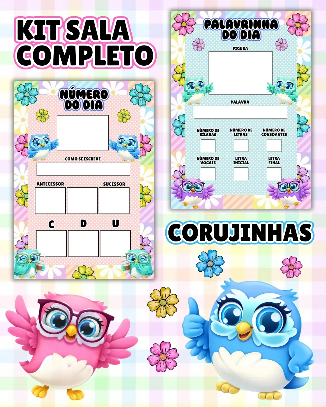 Kit sala corujinhas completo – PDF para Imprimir — amostra 2: Transforme o ambiente de aprendizagem com um material…
