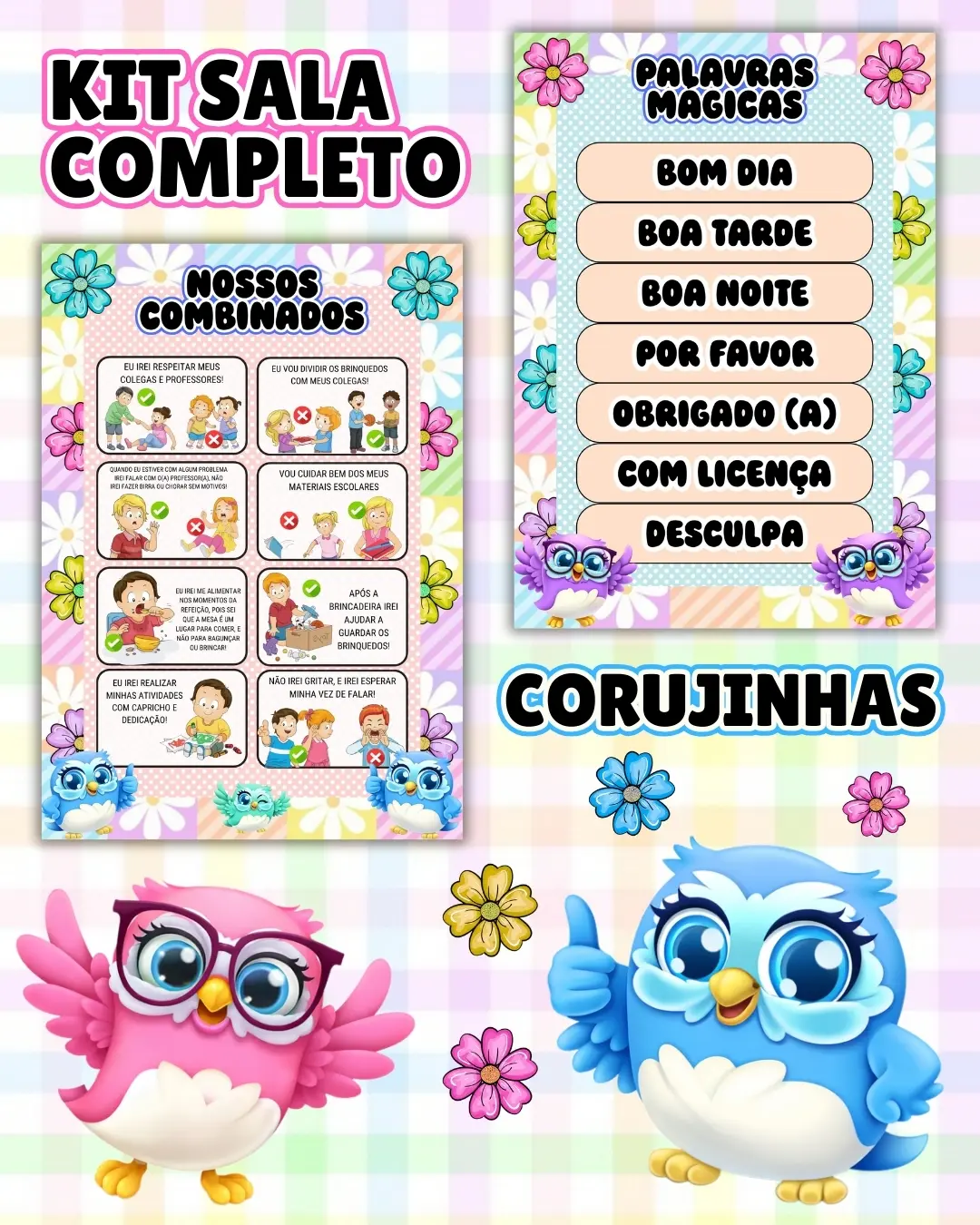 Kit sala corujinhas completo – PDF para Imprimir — amostra 4: Transforme o ambiente de aprendizagem com um material…