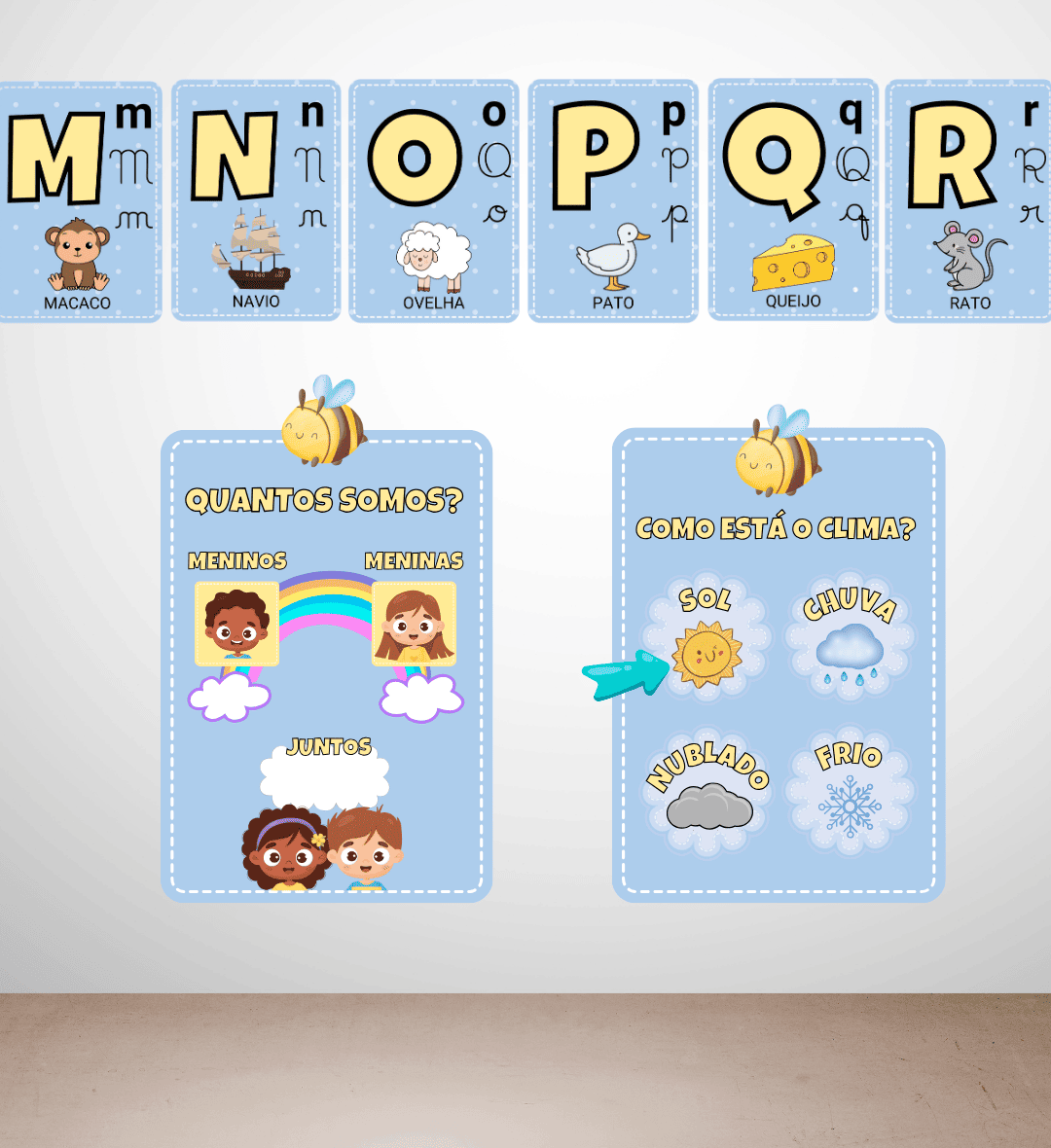 Kit Sala de Aula Abelhinha: Decoração em PDF para Imprimir — amostra 7: Decore a sala com o tema Abelhinha e tenha apoios…