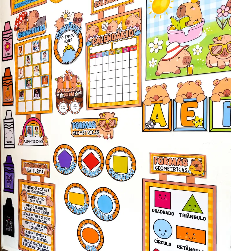 Kit Sala de Aula Capivara: Decoração e Apoio à Rotina — amostra 5: Organize um ambiente acolhedor com o Kit Sala de Aula…