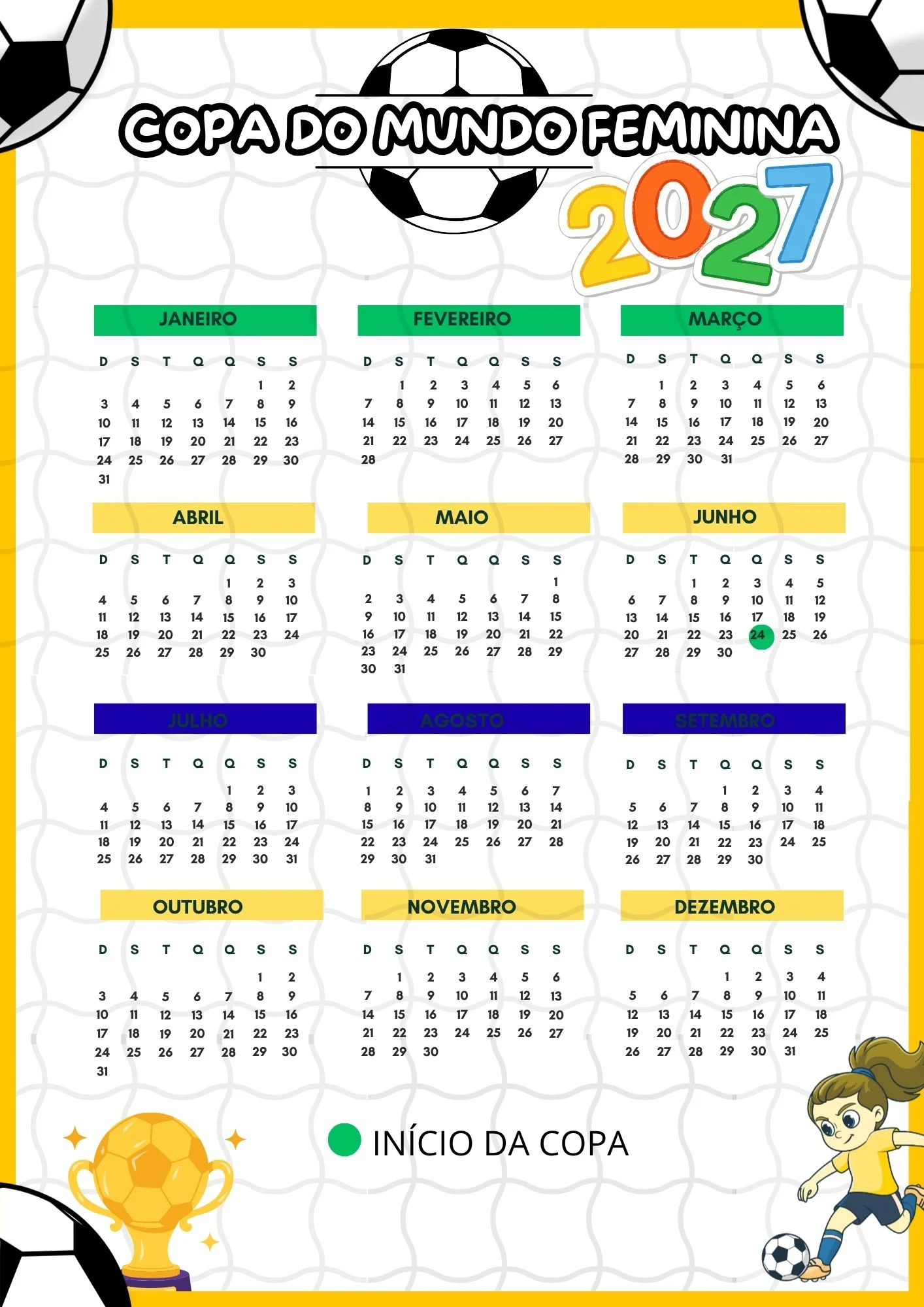 KIT SALA DE AULA COPA FEMININA 2027 - CALENDÁRIO, CAPAS PARA CADERNOS, MURAIS. — amostra 2: GARANTA JÁ O SEU MATERIAL - KIT…