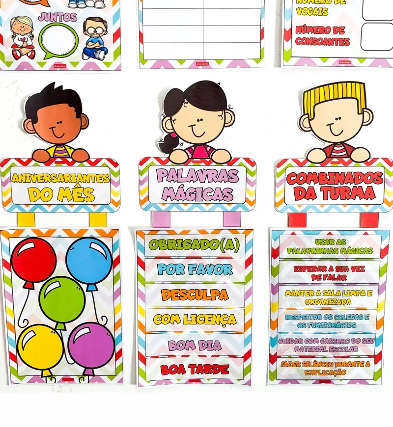 Kit Sala de Aula - Crianças – PDF para Imprimir — amostra 6: Kit para ornamentação de sala tema crianças Sugestão de…