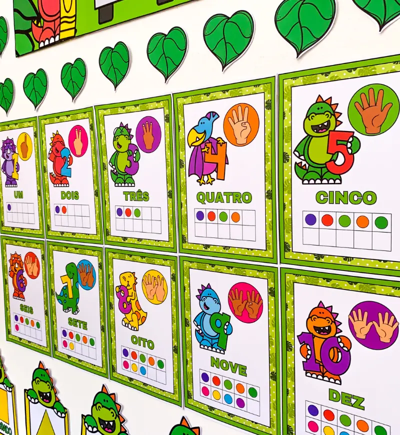 Kit Sala de Aula Dinossauros: Decoração e Rotina Escolar — amostra 5: Organize a sala com o tema dinossauros: kit em PDF…