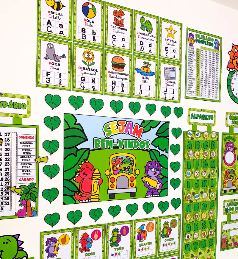 Kit Sala de Aula Dinossauros: Decoração e Rotina Escolar — capa do material