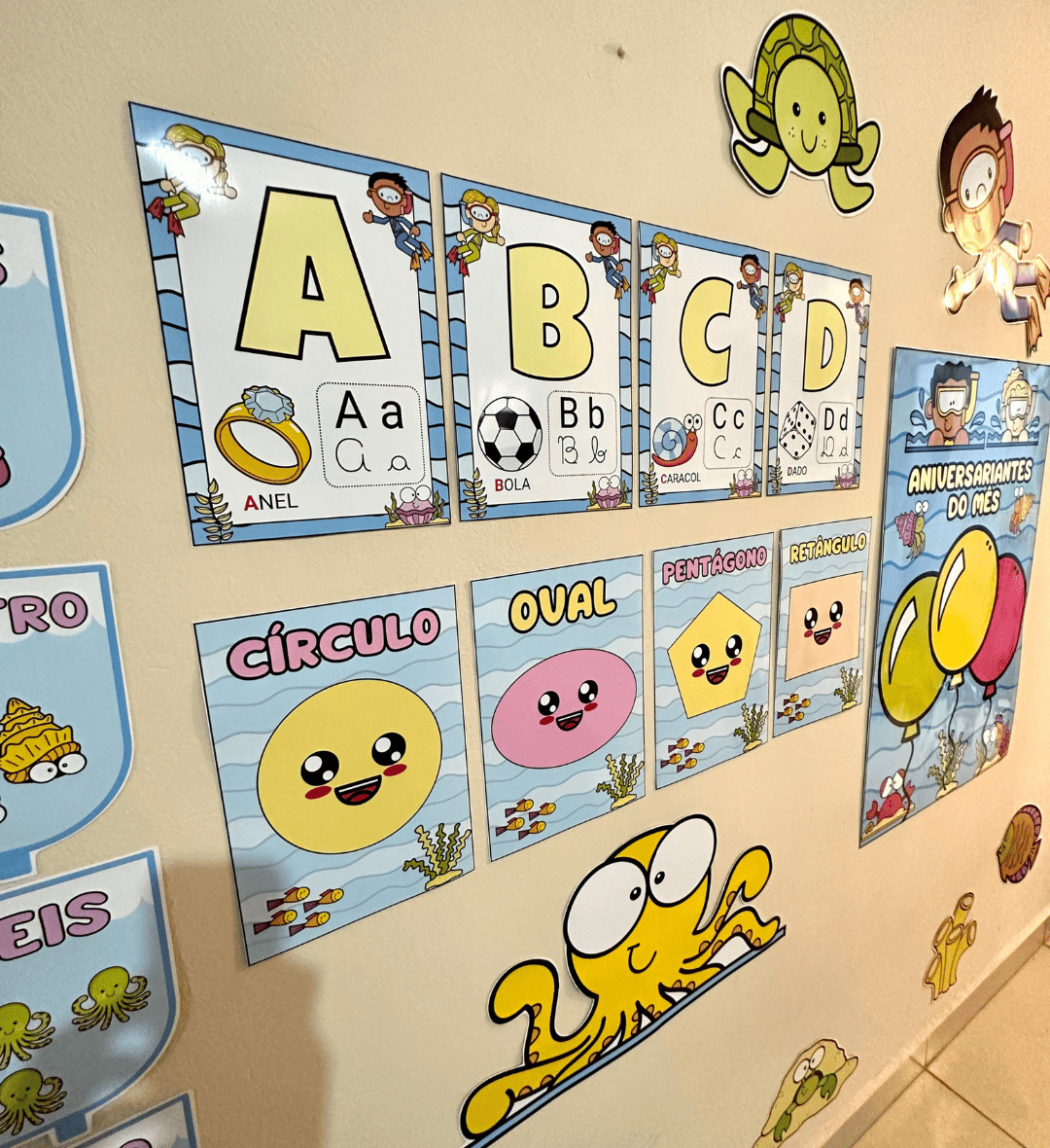 Kit Sala de Aula Fundo do Mar: Decoração e Painéis em PDF — amostra 3: Como usar na rotina da sala