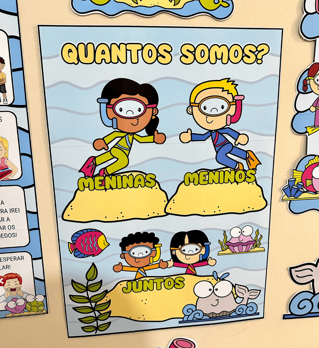 Kit Sala de Aula Fundo do Mar: Decoração e Painéis em PDF — amostra 6: Organize e decore a sala com o tema Fundo do Mar