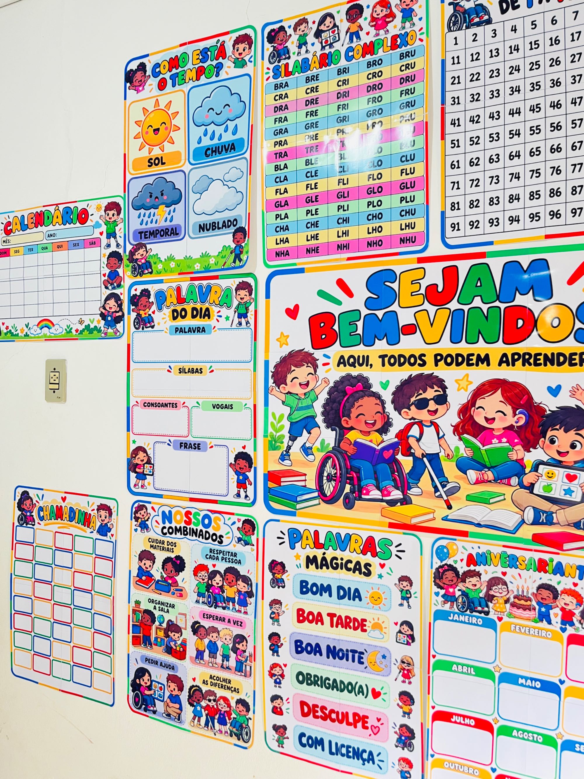 Kit Sala de Aula Inclusivo para Educação Infantil e Anos Iniciais — amostra 4: Kit Sala de Aula Inclusivo com alfabeto,…