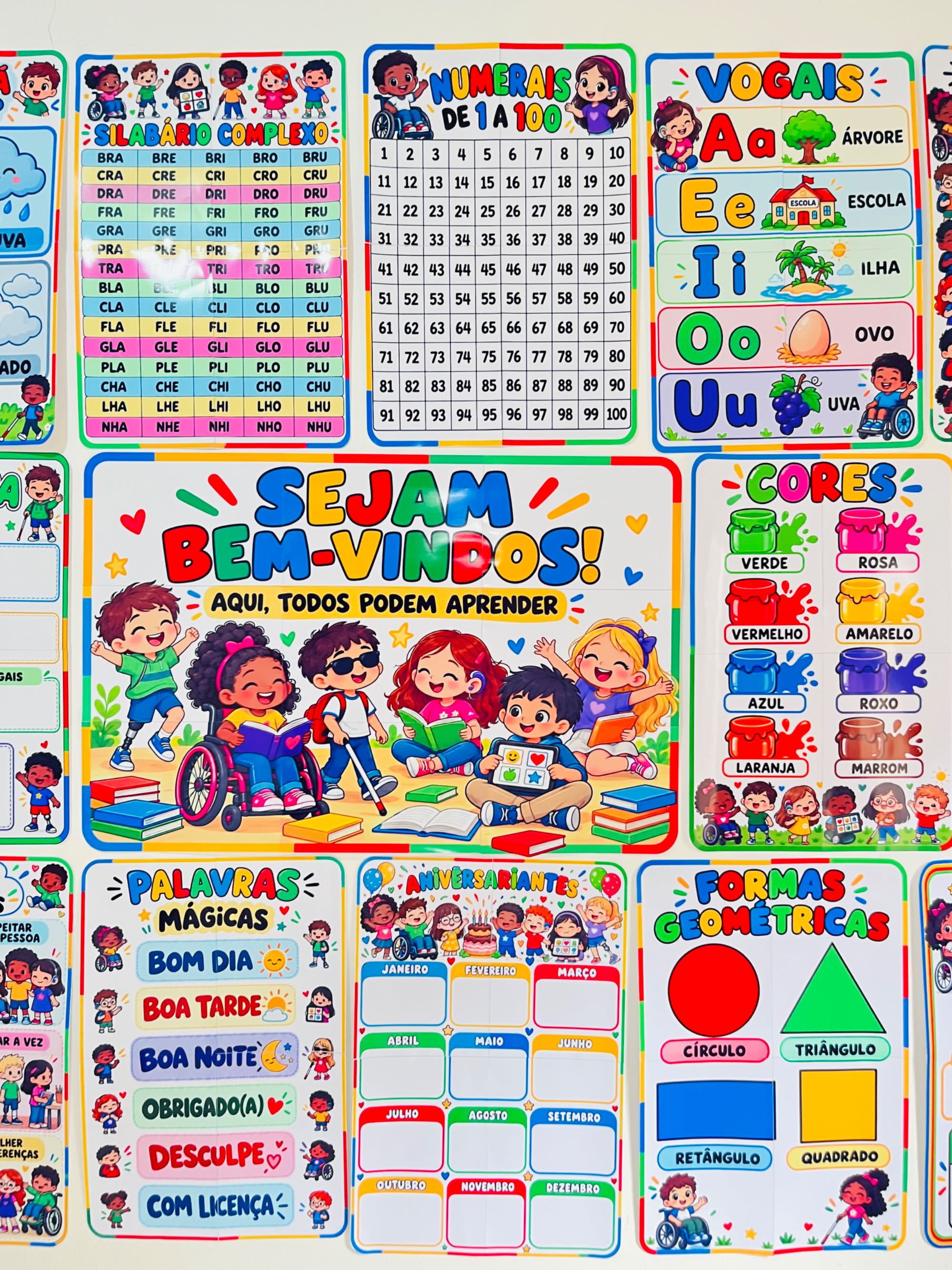 Kit Sala de Aula Inclusivo para Educação Infantil e Anos Iniciais — amostra 5: Kit Sala de Aula Inclusivo com alfabeto,…