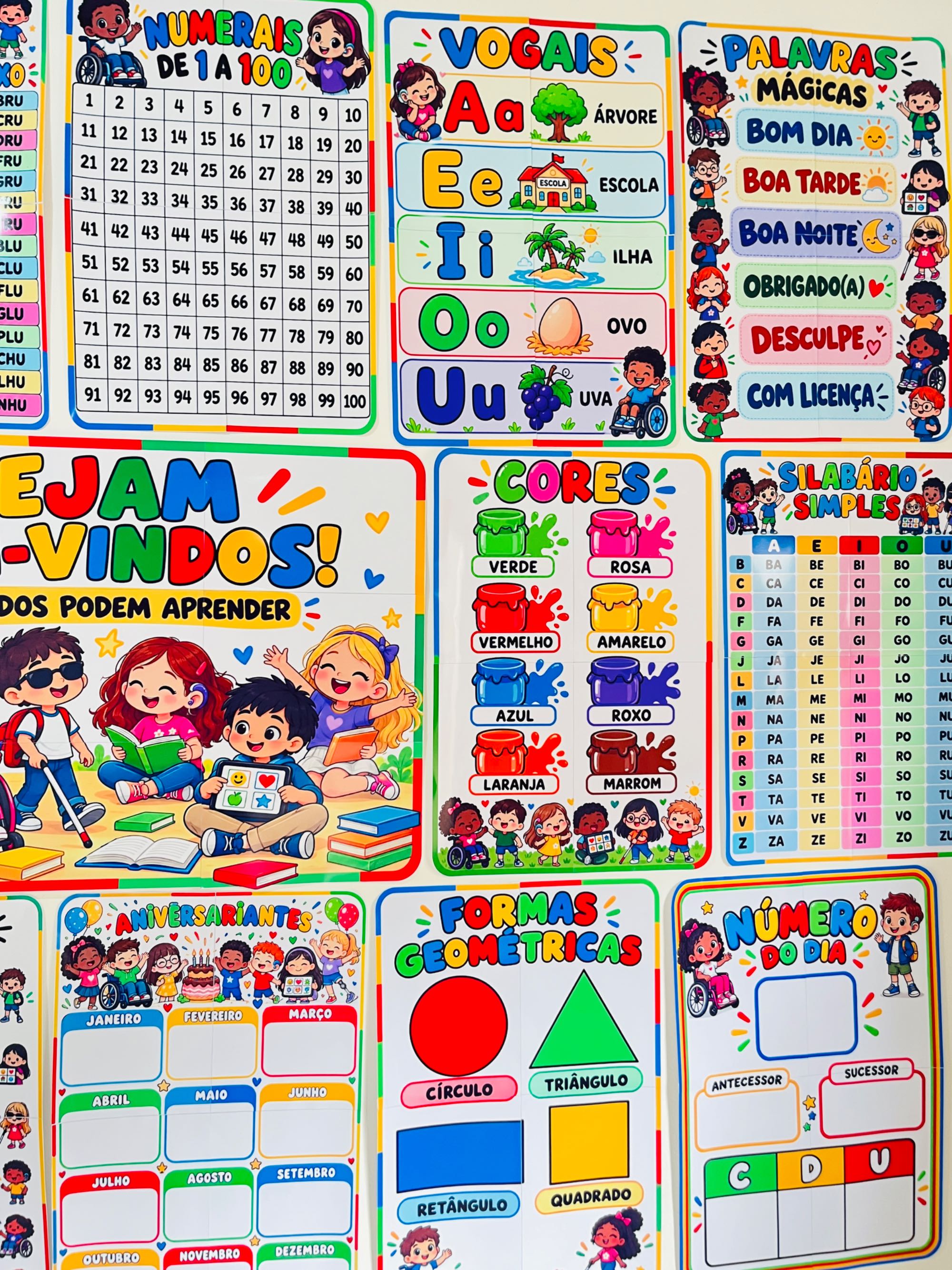 Kit Sala de Aula Inclusivo para Educação Infantil e Anos Iniciais — amostra 7: Kit Sala de Aula Inclusivo com alfabeto,…