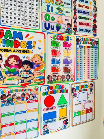 KIT SALA DE AULA INCLUSIVO — UM AMBIENTE CHEIO DE CORES, APRENDIZAGEM. — amostra 3: Um kit completo, com cores vibrantes,…