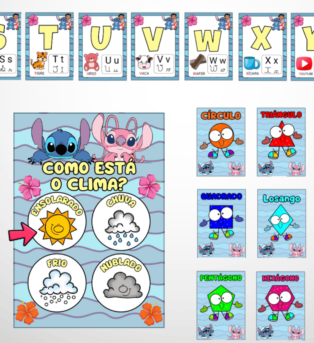 Kit Sala de Aula Stitch em PDF para Imprimir — amostra 6: Organize uma sala acolhedora com o Kit Sala de Aula Stitch em PDF
