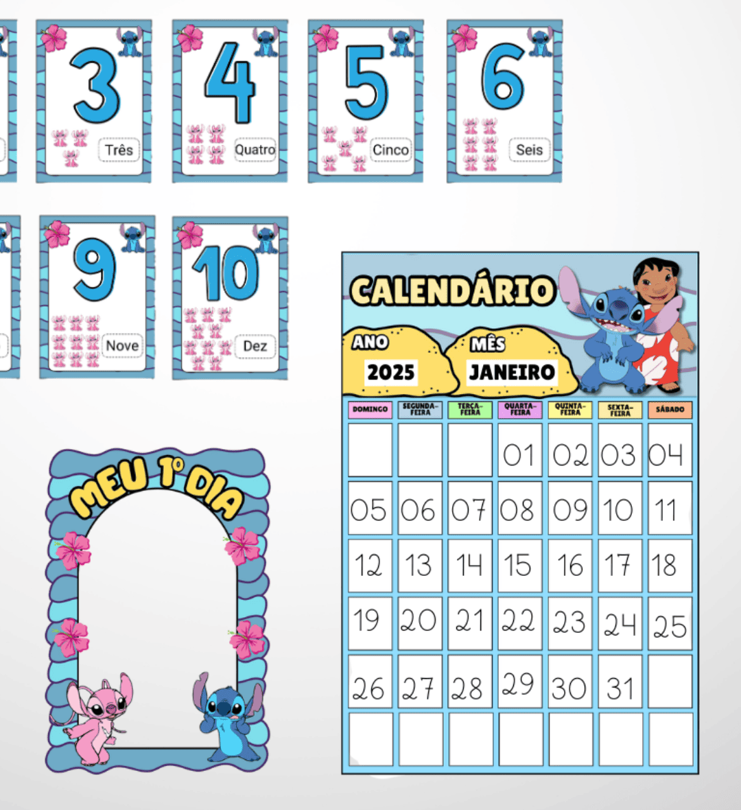 Kit Sala de Aula Stitch em PDF para Imprimir — amostra 7: Organize uma sala acolhedora com o Kit Sala de Aula Stitch em PDF