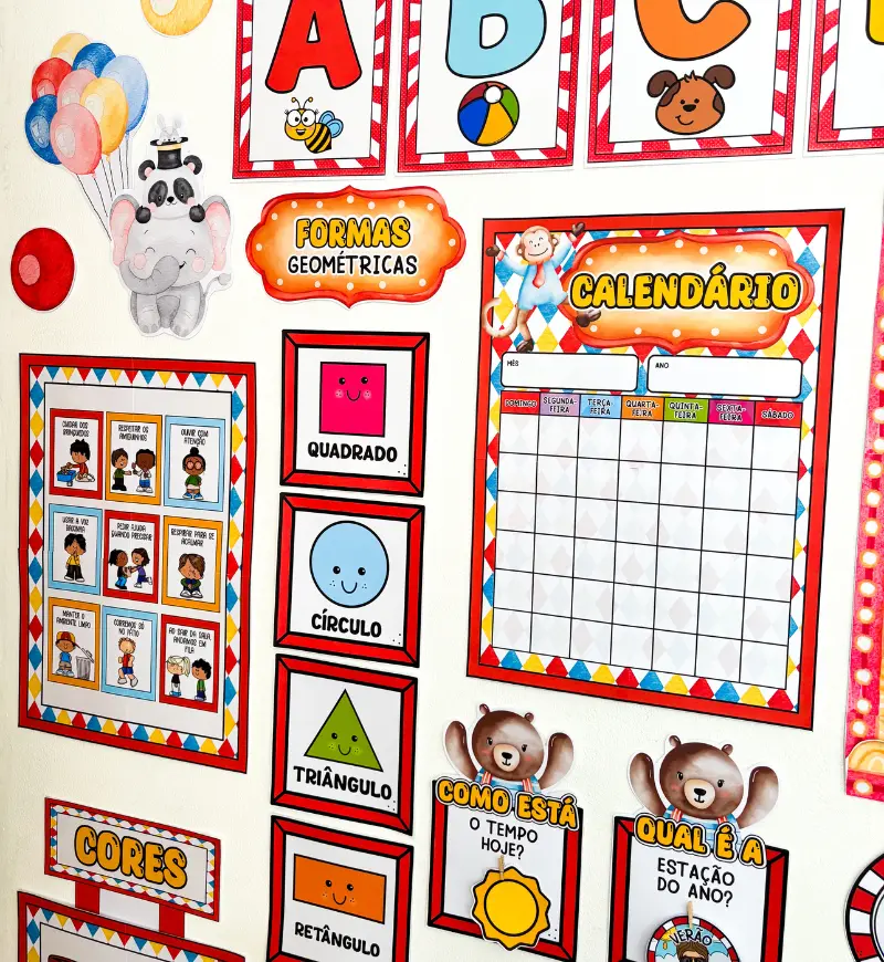 Kit Sala Educação Infantil: Circo dos Bichinhos para Imprimir — amostra 3: Como usar em sala de aula