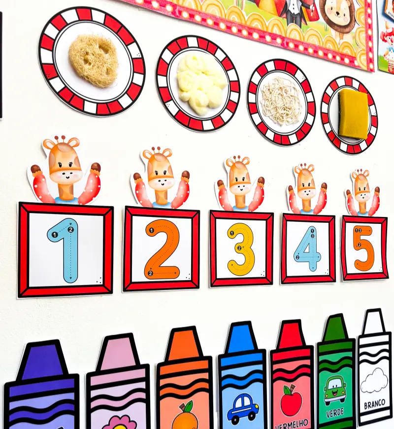 Kit Sala Educação Infantil: Circo dos Bichinhos para Imprimir — amostra 5: Organize e decore a sala com o tema Circo dos…