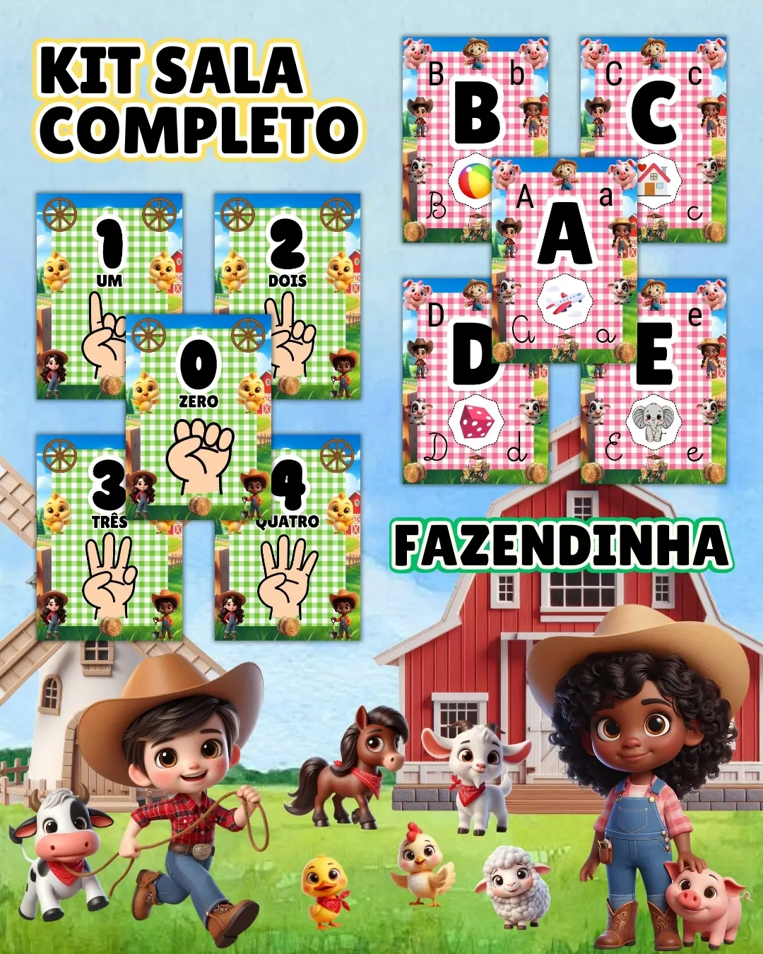 Kit sala fazendinha completo – PDF para Imprimir — capa do material