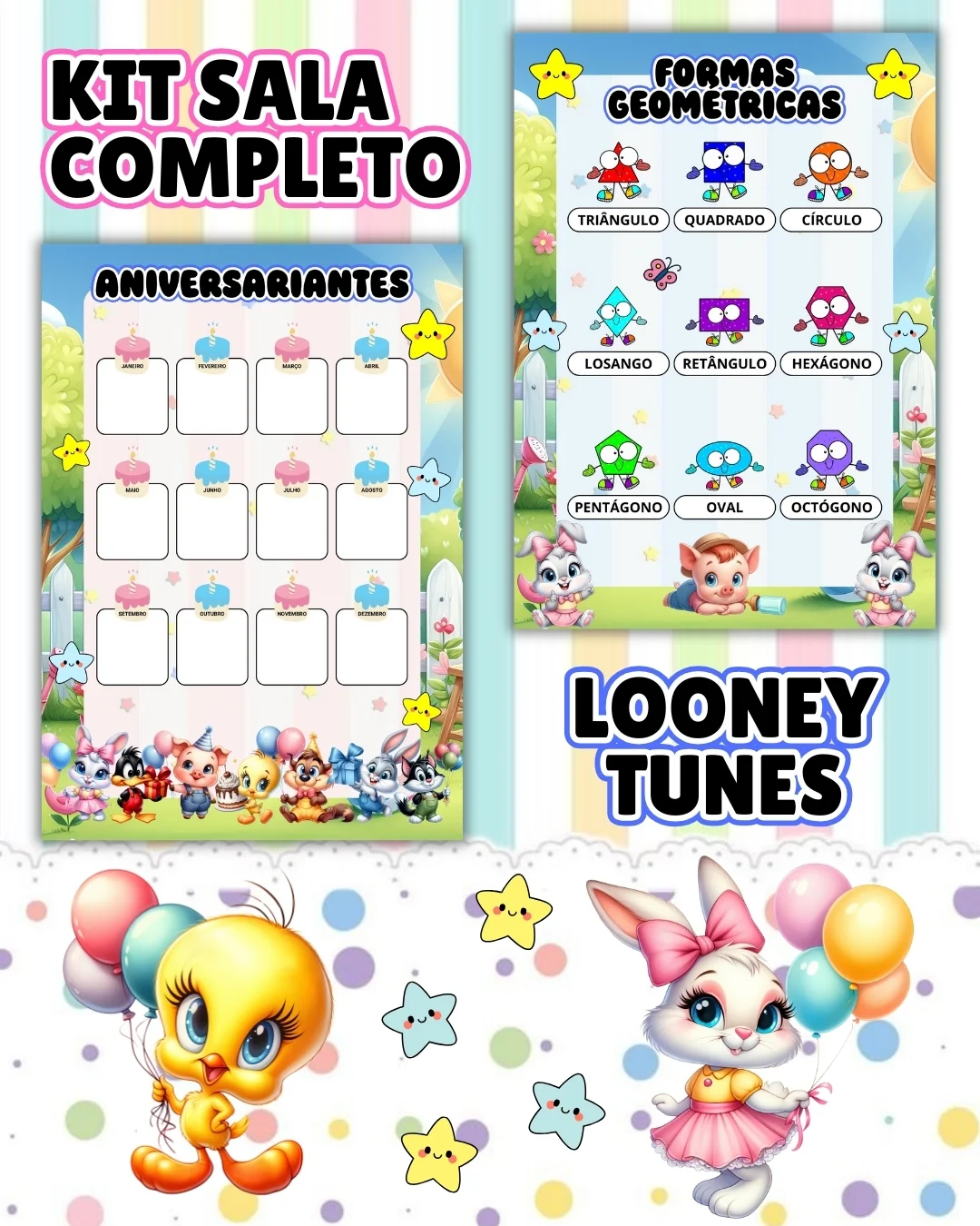 Kit sala looney tunes completo – PDF para Imprimir — amostra 5: Transforme o ambiente de aprendizagem com um material…