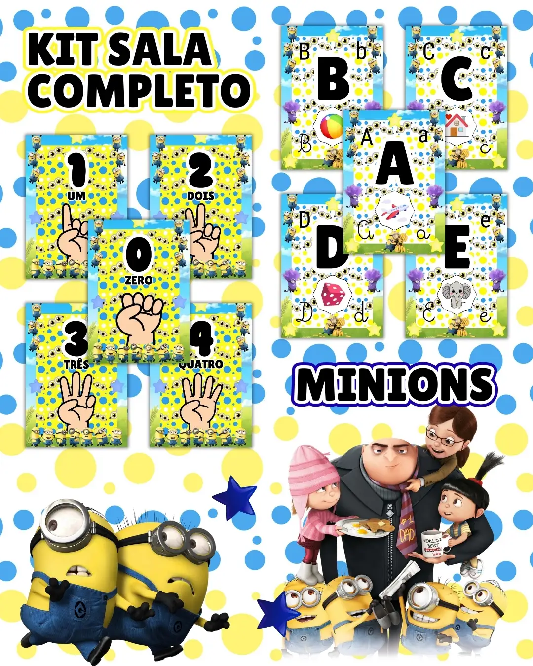 Kit sala minions completo – PDF para Imprimir — capa do material
