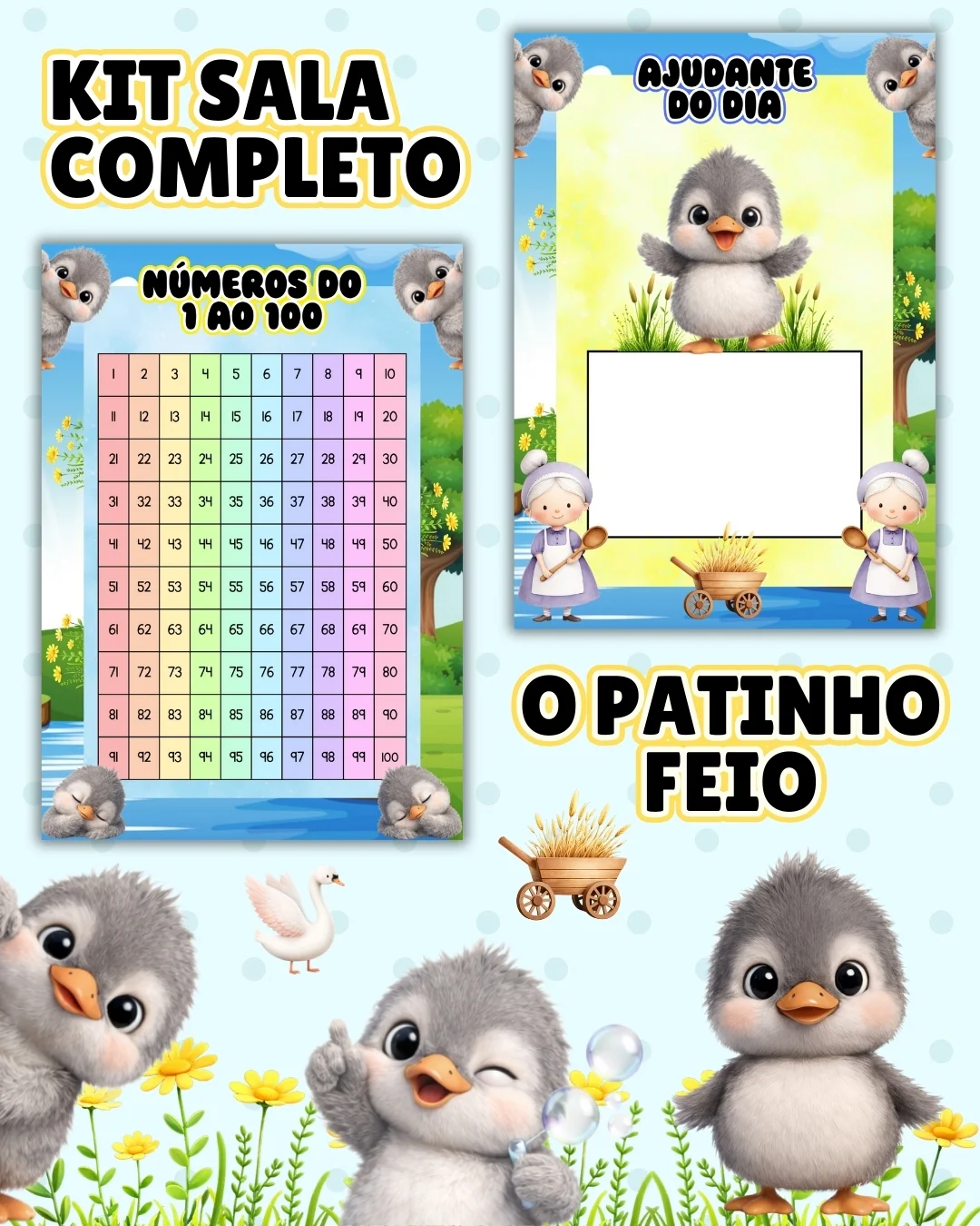 Kit sala o patinho feio completo – PDF para Imprimir — amostra 1: O que vem no material