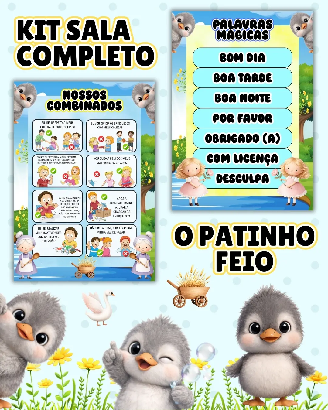 Kit sala o patinho feio completo – PDF para Imprimir — amostra 4: Transforme o ambiente de aprendizagem com um material…