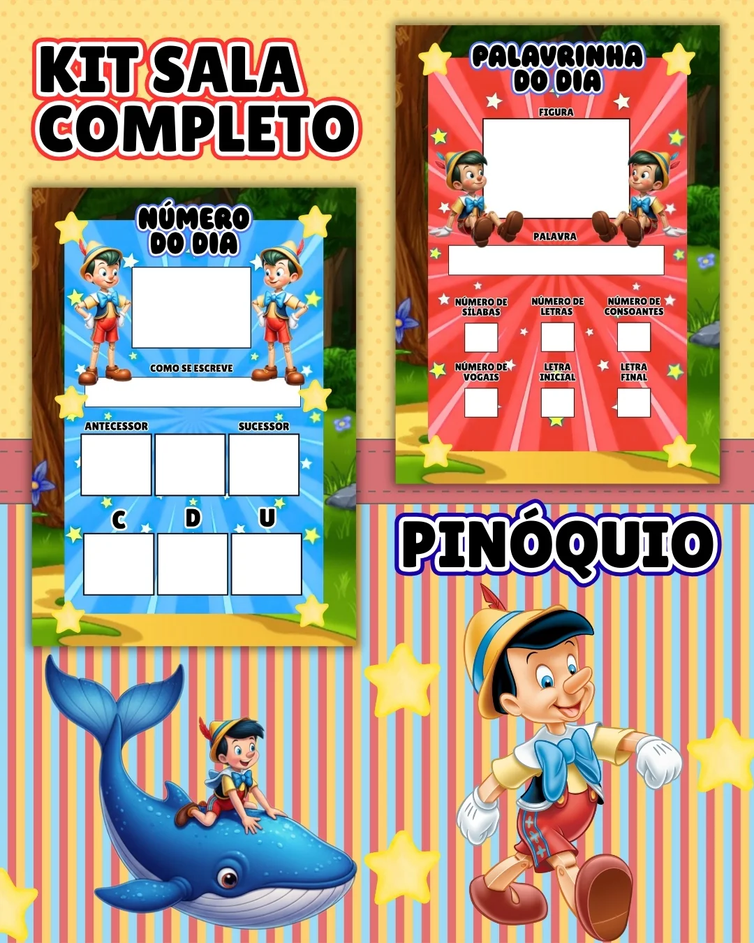Kit sala pinóquio completo – PDF para Imprimir — amostra 2: Transforme o ambiente de aprendizagem com um material prático,…