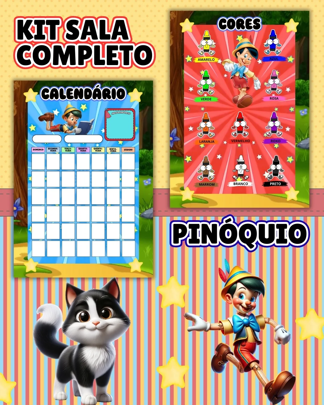 Kit sala pinóquio completo – PDF para Imprimir — amostra 3: Transforme o ambiente de aprendizagem com um material prático,…