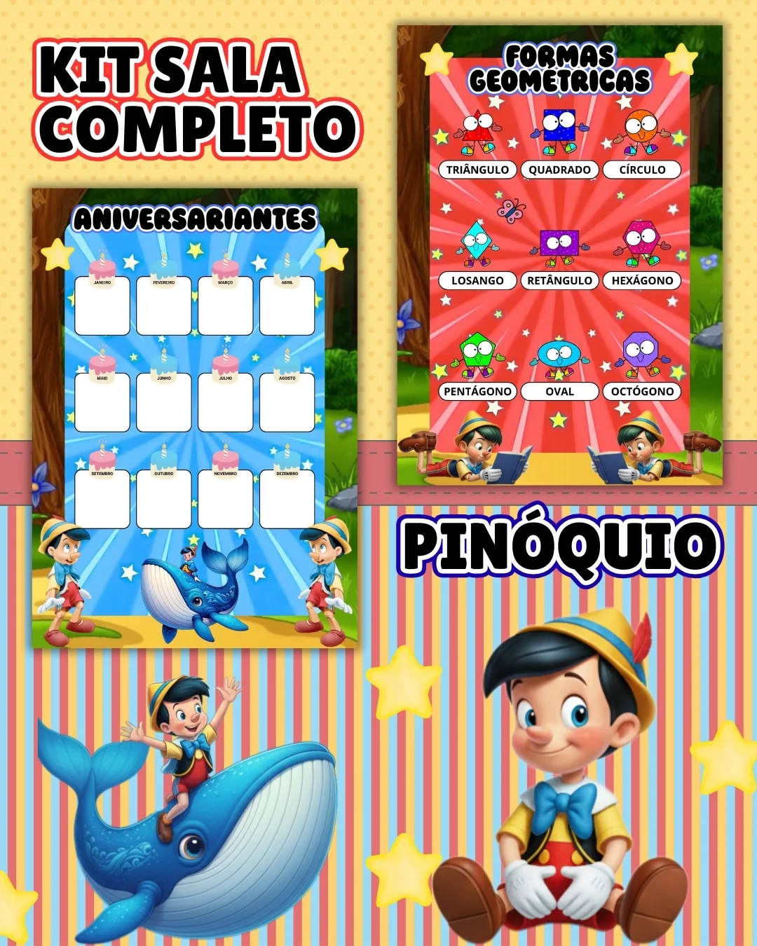 Kit sala pinóquio completo – PDF para Imprimir — amostra 5: Transforme o ambiente de aprendizagem com um material prático,…