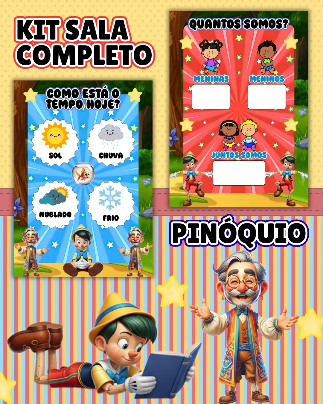 Kit sala pinóquio completo – PDF para Imprimir — amostra 6: Transforme o ambiente de aprendizagem com um material prático,…