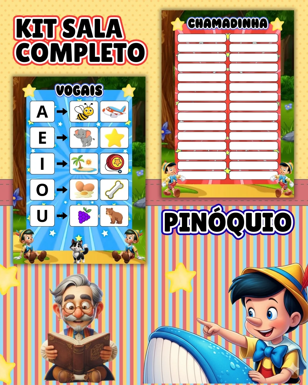 Kit sala pinóquio completo – PDF para Imprimir — amostra 7: Transforme o ambiente de aprendizagem com um material prático,…