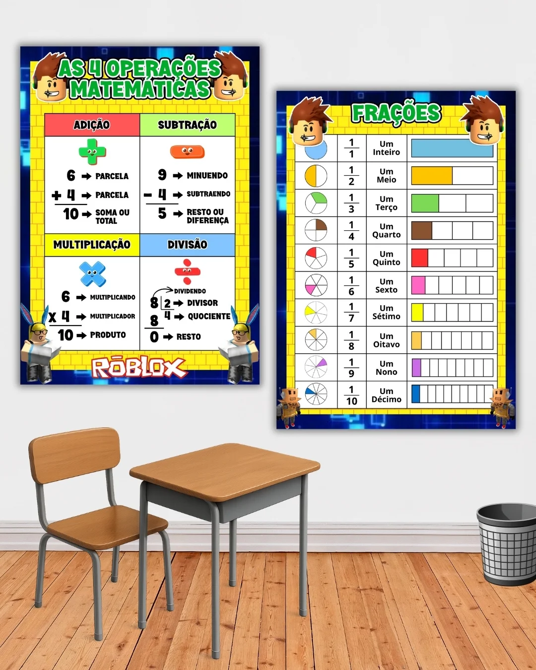 Kit sala roblox - ensino fundamental – PDF para Imprimir — amostra 2: Nosso Kit de Painéis Pedagógicos traz todo o conteúdo…