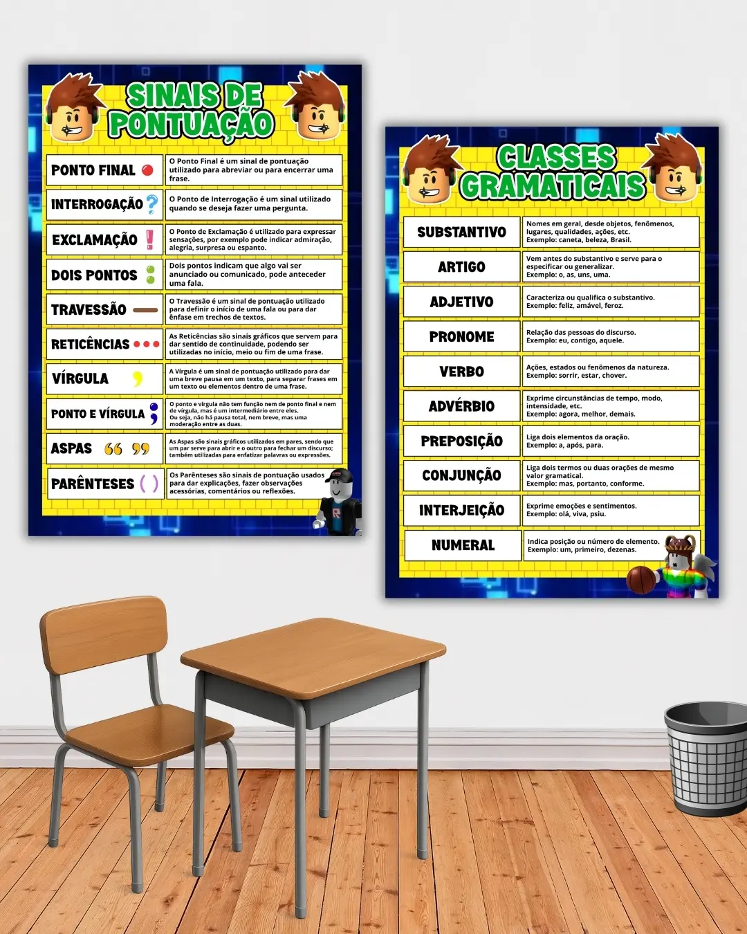 Kit sala roblox - ensino fundamental – PDF para Imprimir — amostra 5: Nosso Kit de Painéis Pedagógicos traz todo o conteúdo…