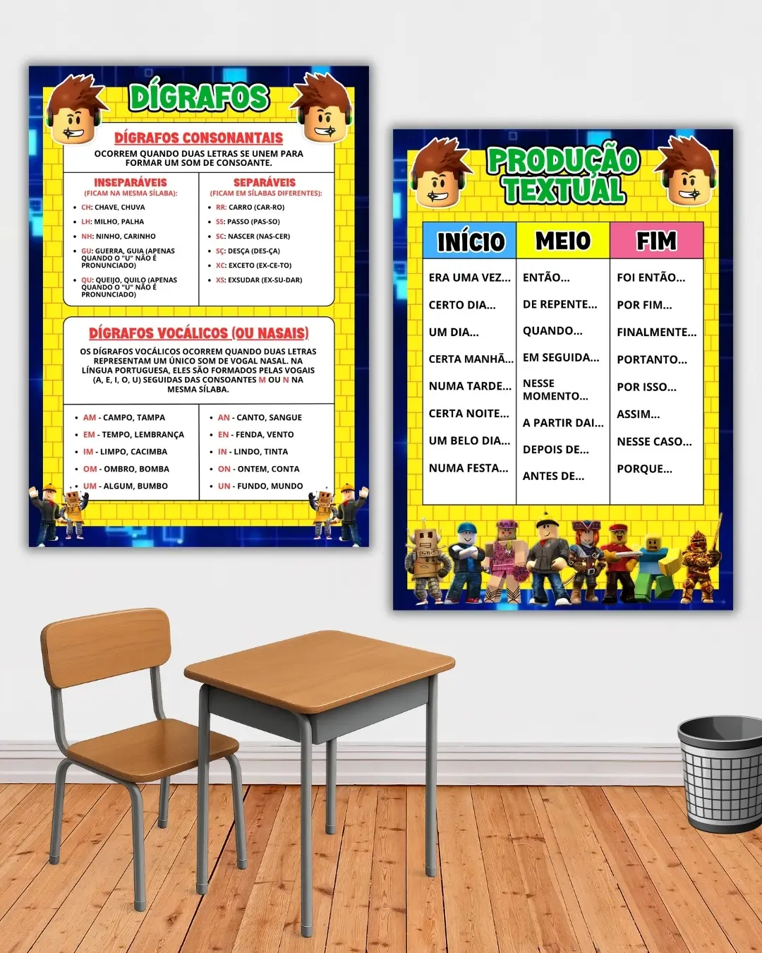 Kit sala roblox - ensino fundamental – PDF para Imprimir — amostra 7: Nosso Kit de Painéis Pedagógicos traz todo o conteúdo…