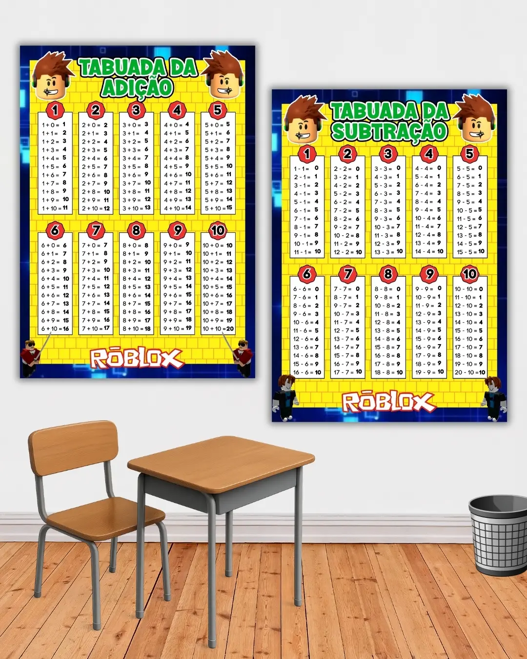 Kit sala roblox - ensino fundamental – PDF para Imprimir — Matemática para Todas as séries: Nosso Kit de Painéis…