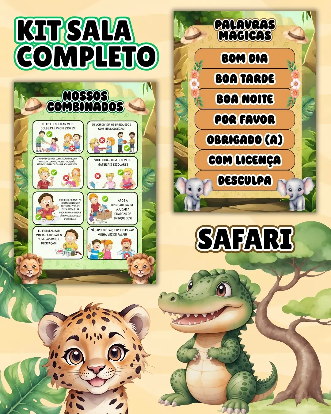 Kit sala safari completo – PDF para Imprimir — amostra 4: Transforme o ambiente de aprendizagem com um material prático,… Kit sala safari completo – PDF para Imprimir — amostra 4: Transforme o ambiente de aprendizagem com um material prático,…