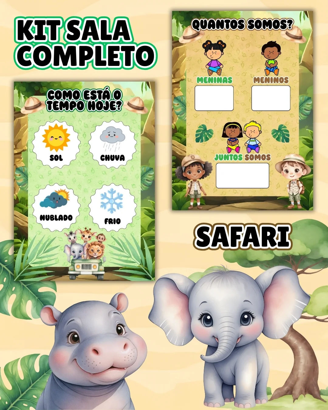 Kit sala safari completo – PDF para Imprimir — amostra 6: Transforme o ambiente de aprendizagem com um material prático,… Kit sala safari completo – PDF para Imprimir — amostra 6: Transforme o ambiente de aprendizagem com um material prático,…