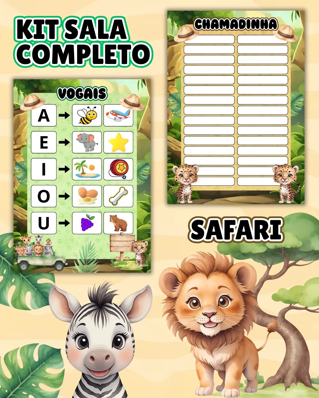Kit sala safari completo – PDF para Imprimir — amostra 7: Transforme o ambiente de aprendizagem com um material prático,… Kit sala safari completo – PDF para Imprimir — amostra 7: Transforme o ambiente de aprendizagem com um material prático,…