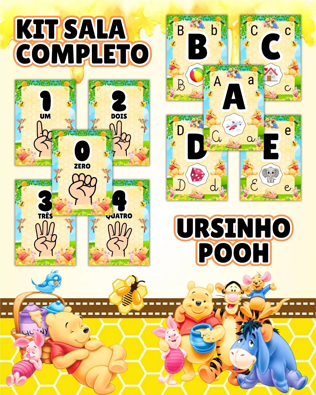 Kit sala ursinho pooh completo – PDF para Imprimir — capa do material