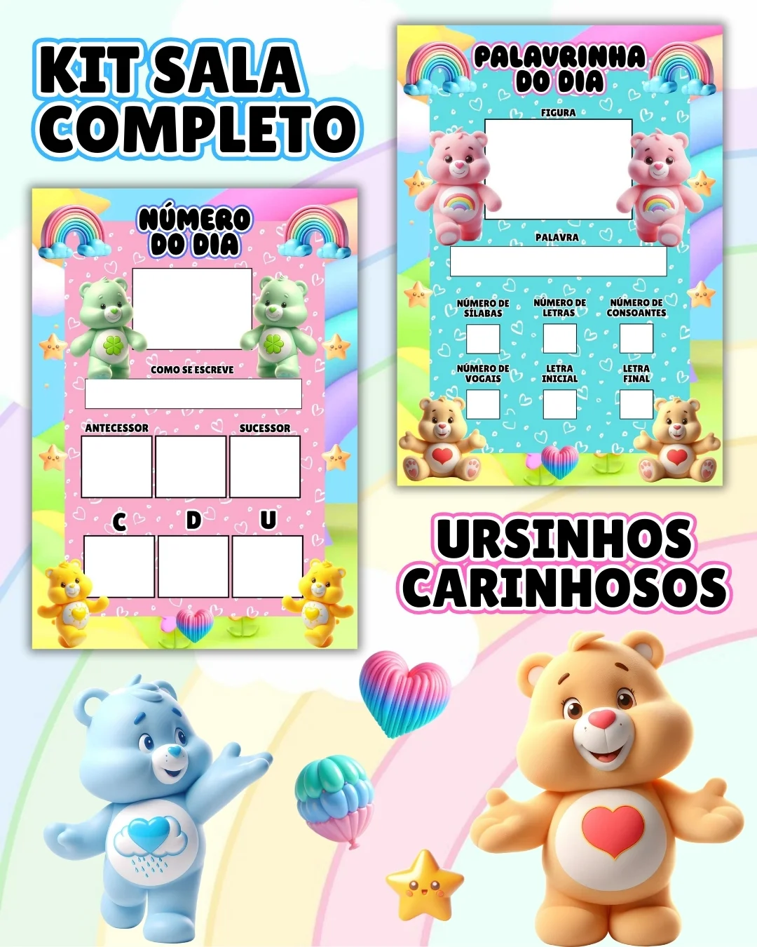 Kit sala ursinhos carinhosos completo – PDF para Imprimir — amostra 2: Transforme o ambiente de aprendizagem com um…