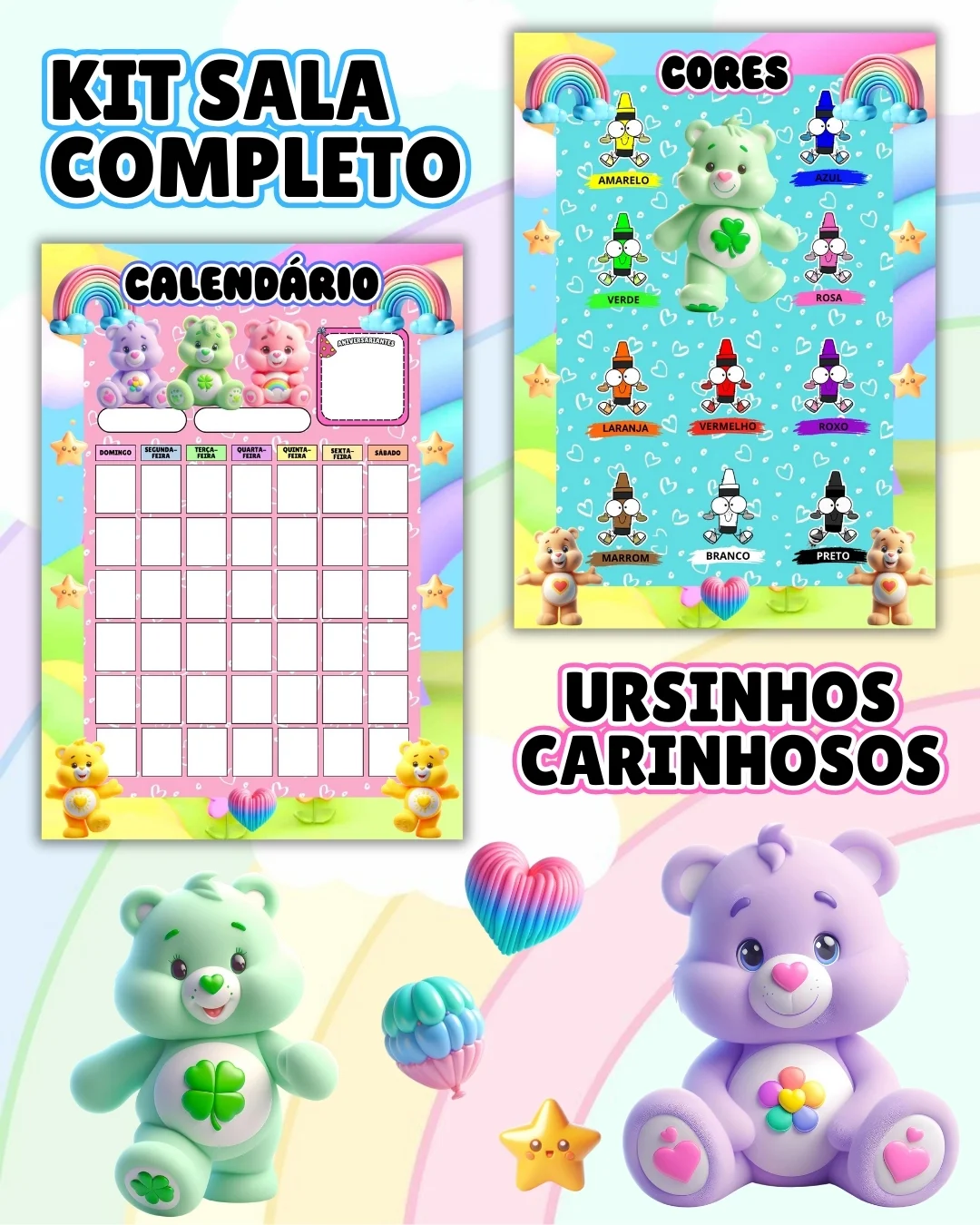 Kit sala ursinhos carinhosos completo – PDF para Imprimir — amostra 3: Transforme o ambiente de aprendizagem com um…