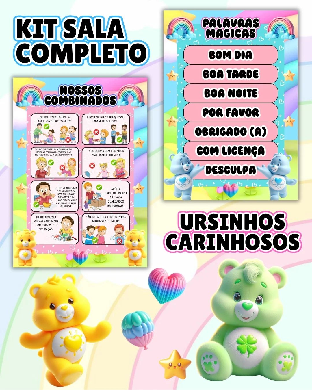 Kit sala ursinhos carinhosos completo – PDF para Imprimir — amostra 4: Transforme o ambiente de aprendizagem com um…