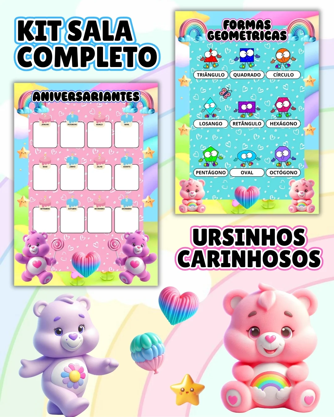 Kit sala ursinhos carinhosos completo – PDF para Imprimir — amostra 5: Transforme o ambiente de aprendizagem com um…