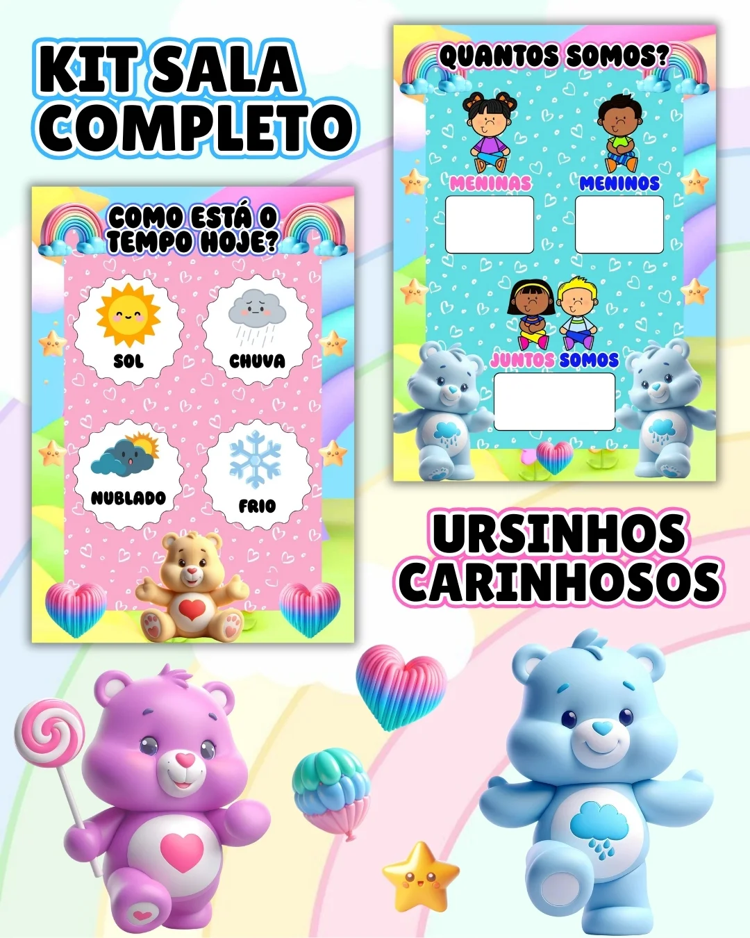 Kit sala ursinhos carinhosos completo – PDF para Imprimir — amostra 6: Transforme o ambiente de aprendizagem com um…